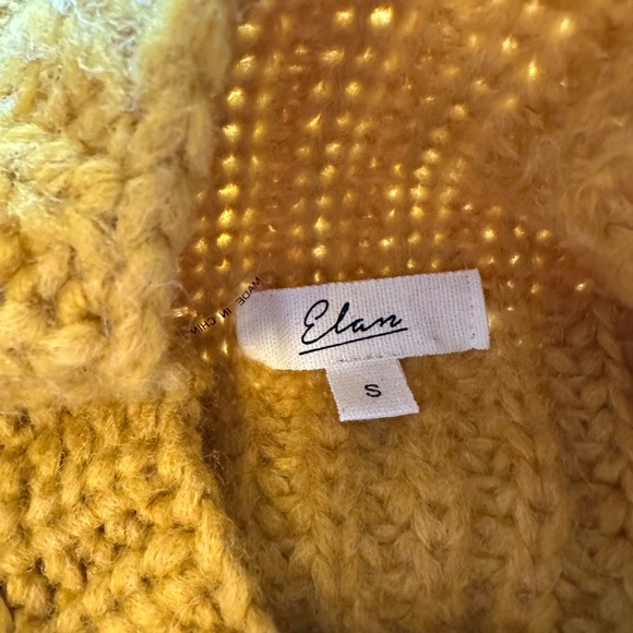 Elan Cable Knit Mustard Yellow Turtleneck Sweater Vest | Size Small - Picture 5 of 8